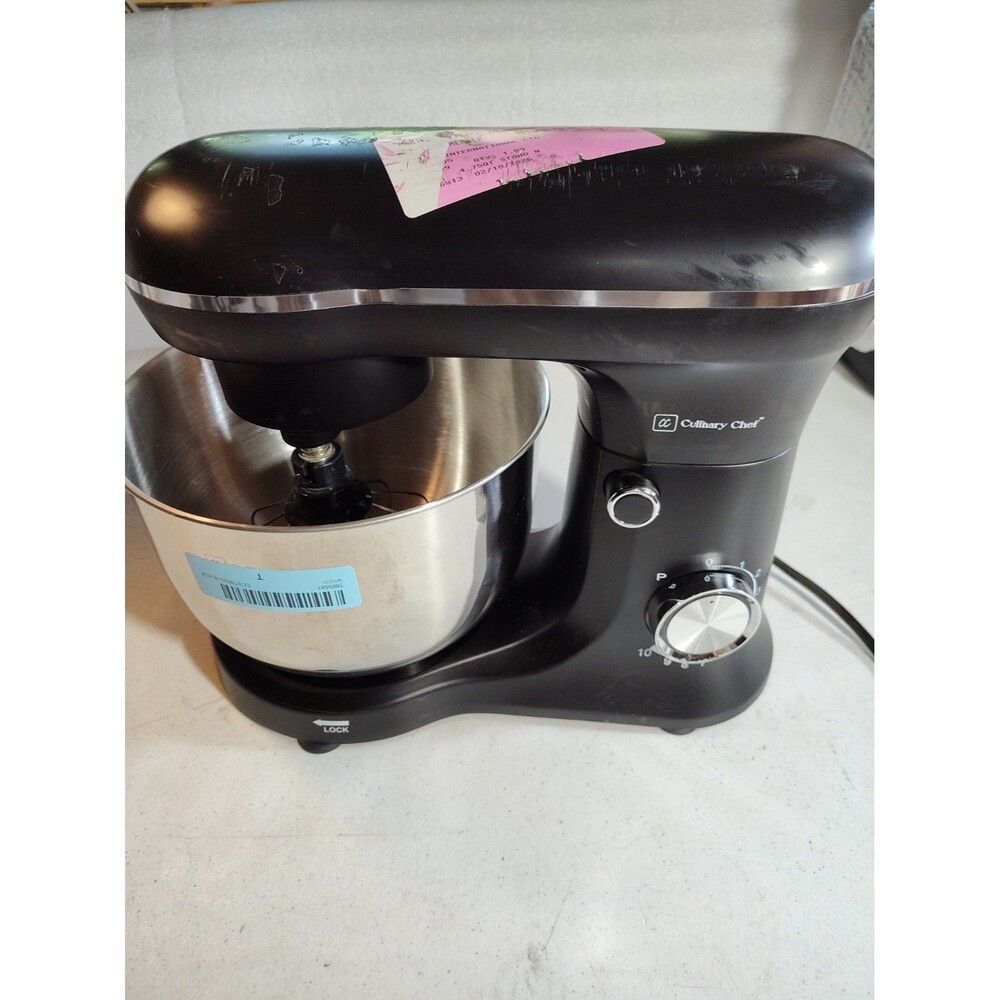 Culinary Chef 4.5L Stand Mixer Stylish Black Finish, Powerful Mixing W Crac 1152